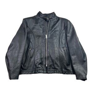 DAKOTA USA Vintage Biker Leather Jacket Motorcycle Lined Thinsulate Size 44 80s